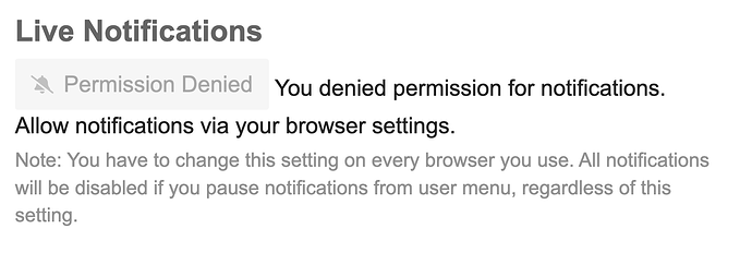 "Permission Denied" in Live Notifications